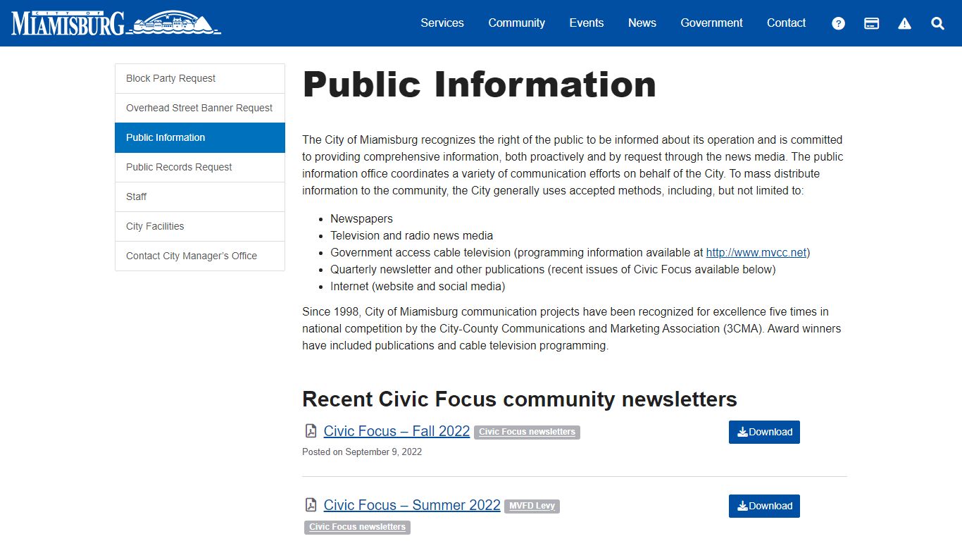 Public Information - Miamisburg, OH